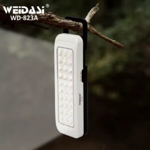 چراغ اضطراری ویداسی مدل WD-823A | لامپ شارژی رومیزی، آویزدار و قابل حمل برای زمان های بی برقی