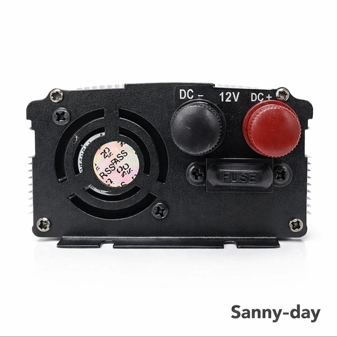 اینورتر ۵۰۰ وات سانی دی (Sanny-Day) | مبدل برق خودرو ۱۲ به ۲۲۰ ولت مناسب سفر و کمپ