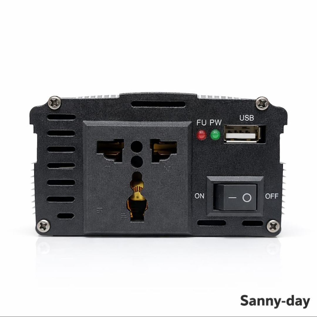 اینورتر ۵۰۰ وات سانی دی (Sanny-Day) | مبدل برق خودرو ۱۲ به ۲۲۰ ولت مناسب سفر و کمپ