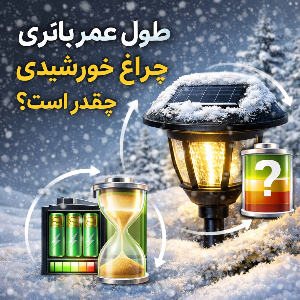 طول عمر باتری چراغ خورشیدی چقدر است؟